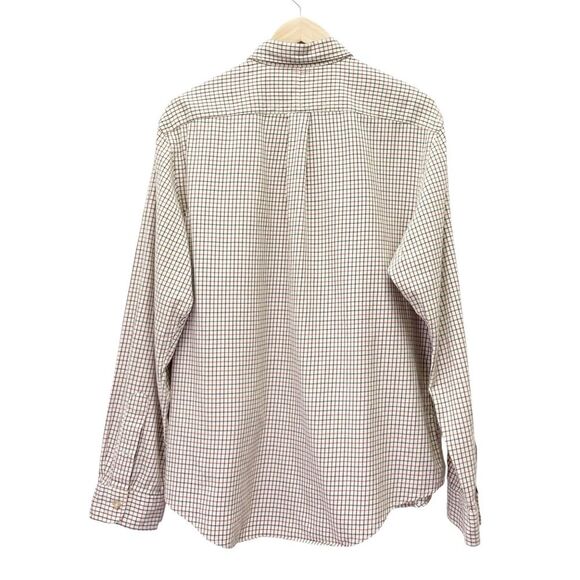 Ralph Lauren Custom Fit Plaid Button Front Shirt Cream Red Purple Pony Size XL - Picture 3 of 11